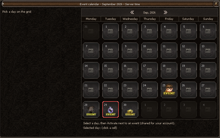 Event calendar